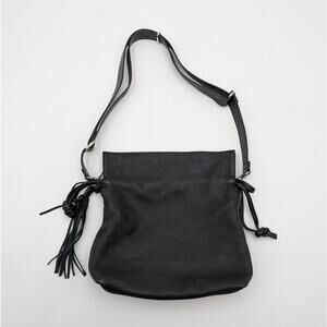 Hergopoch Black Pebble Leather Shoulder Bag Made in Japan HH-849